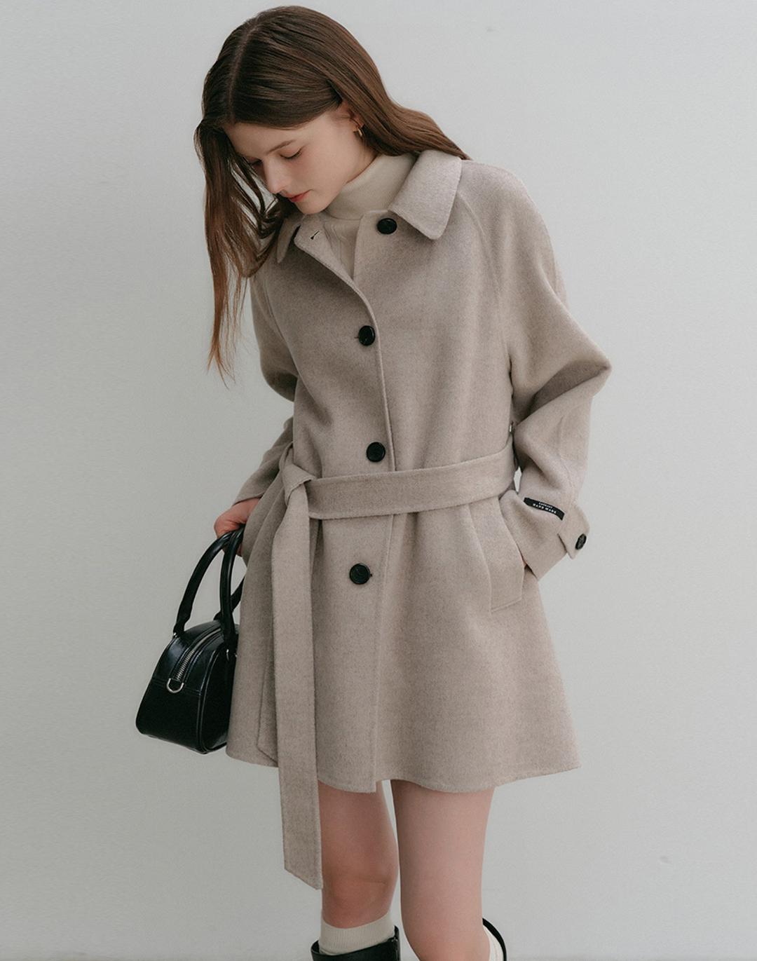 리앤 울 핸드메이드 하프 코트_베이지 / LEANNE WOOL HANDMADE HALF COAT_BEIGE