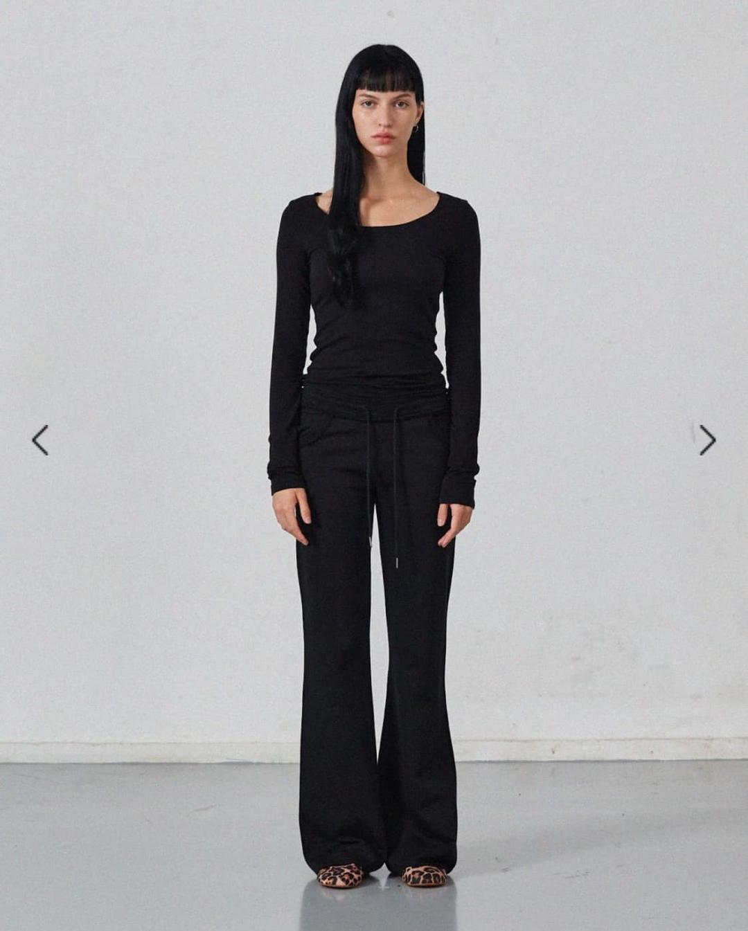 르가넷 GLEAM BOOTCUT LOUNGE PANTS_BLACK | 후루츠패밀리