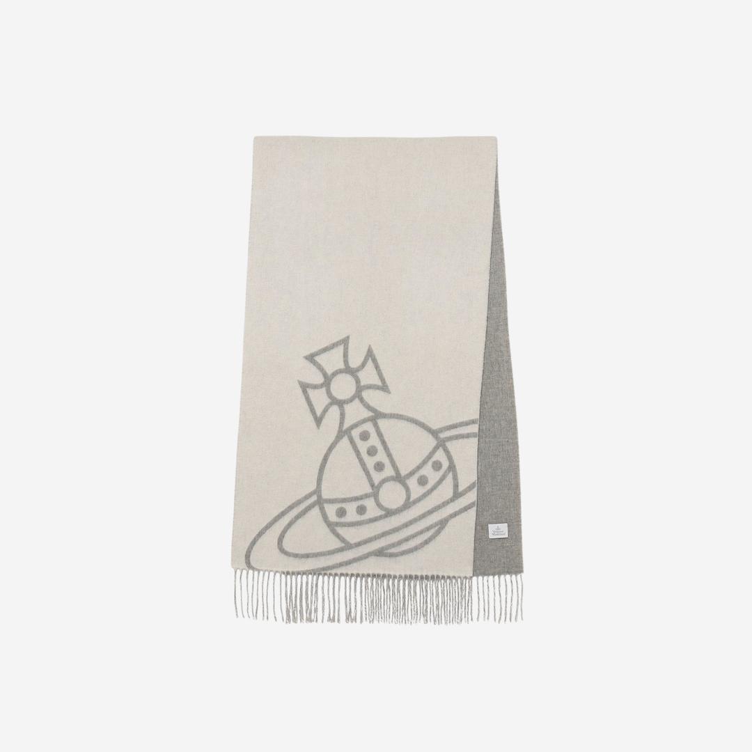 Vivienne Westwood Reversible Wool Scarf Off White
