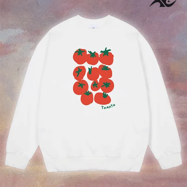 [당일배송🍅][기모버전추가] 루즈핏 오버핏 귀여운 커플룩 남녀공용 빅사이즈 토마토팩 맨투맨