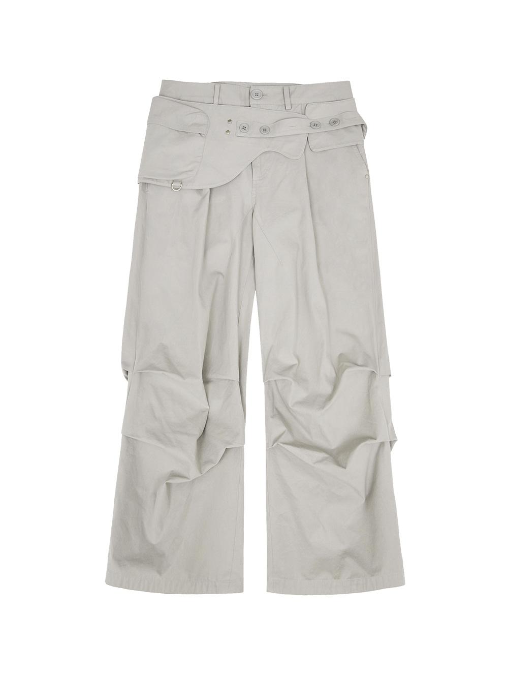 WASHED BELT BAG PANTS [LIGHT GREY]