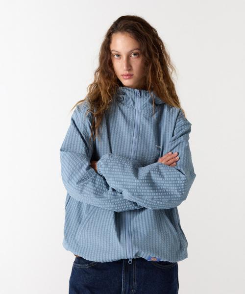 그리드 체크 라이트 윈드브레이커 Sky Blue