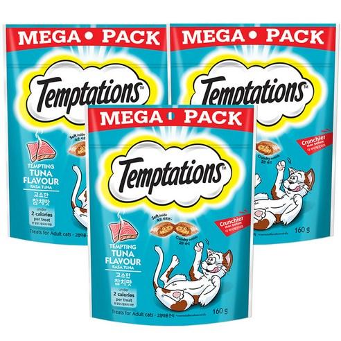 템테이션 고양이 간식, 고소한 참치맛, 160g, 3개 - 스낵 | 쿠팡