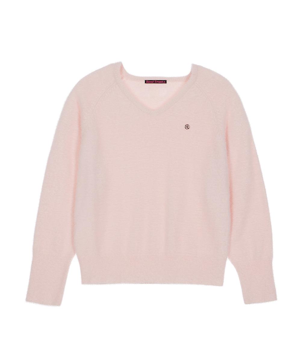 [12/19 예약발송] Fur V-neck Knit [Pink]