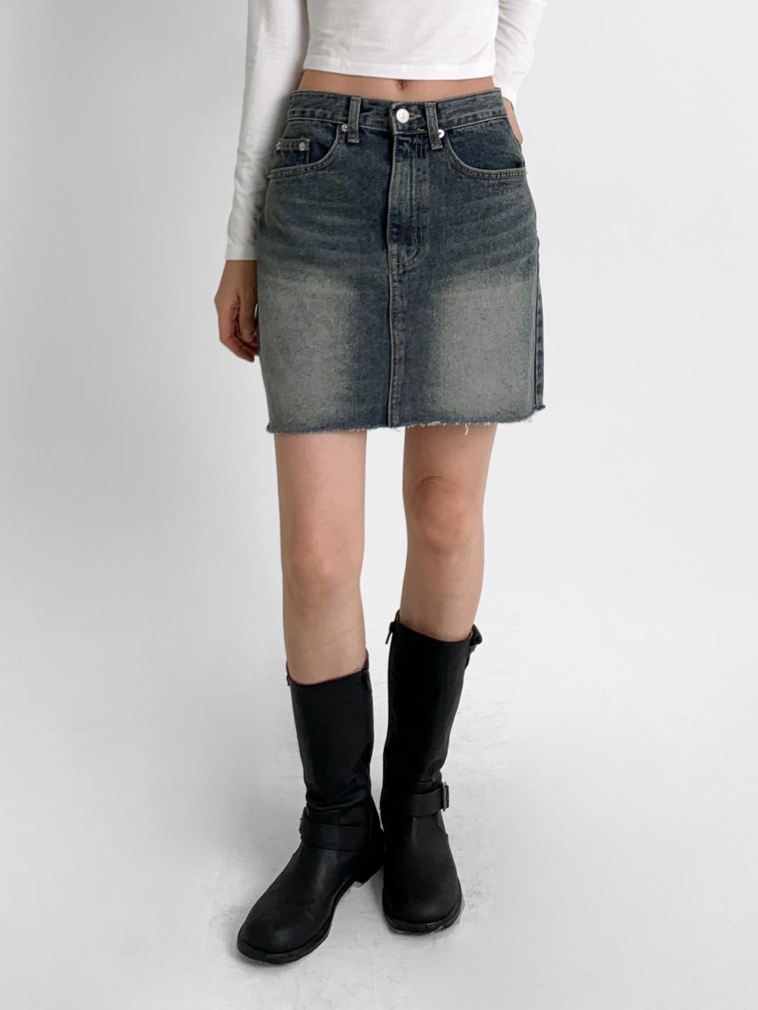 페든 데님 미니스커트