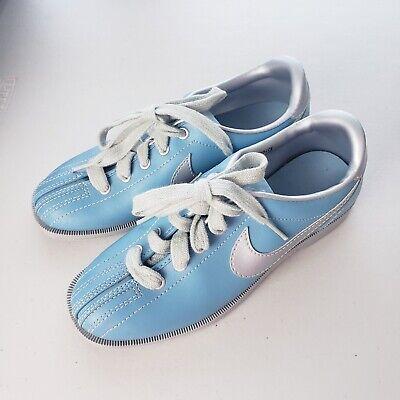나이키 볼링화 사이즈 여성 5 빈티지 베이비 블루 실버 스우시 가죽 1980년대