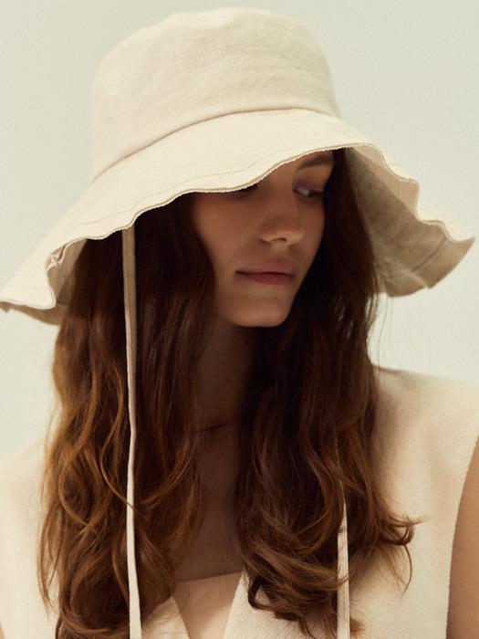[단독]Linen wide strap bucket hat_4color