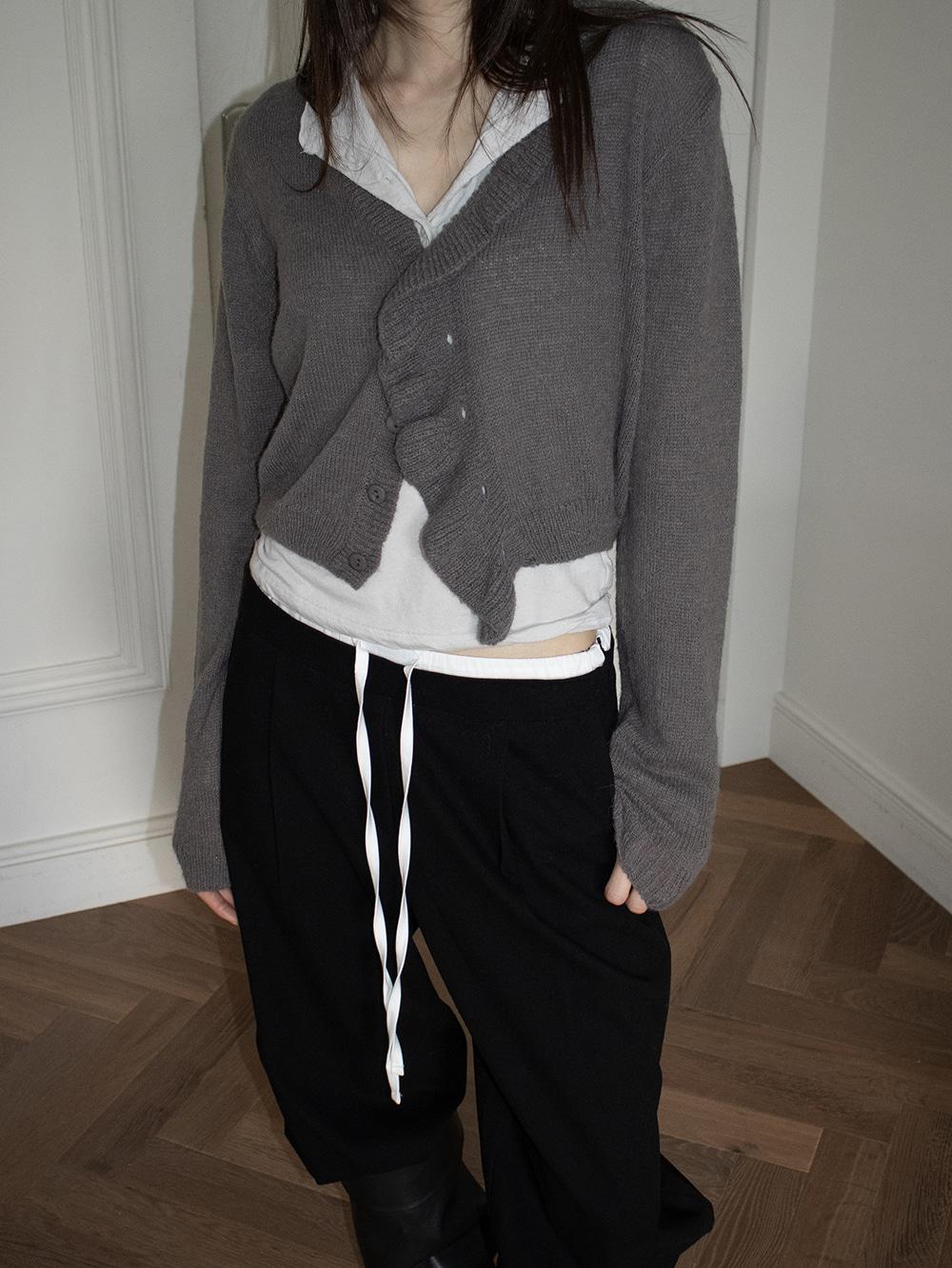 RUFFLE CROP CARDIGAN (3COLORS)