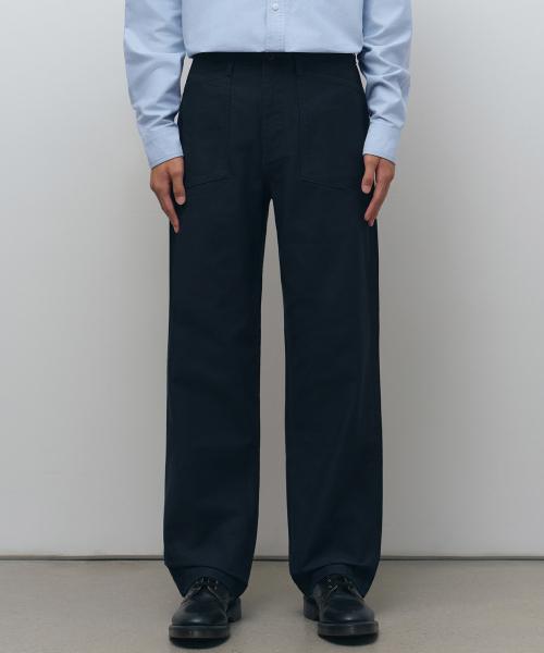 백 사틴 베이커 팬츠 [네이비]