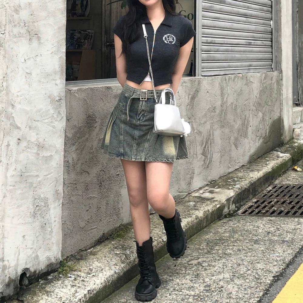 여름청치마 반플리츠스커트 하이틴룩