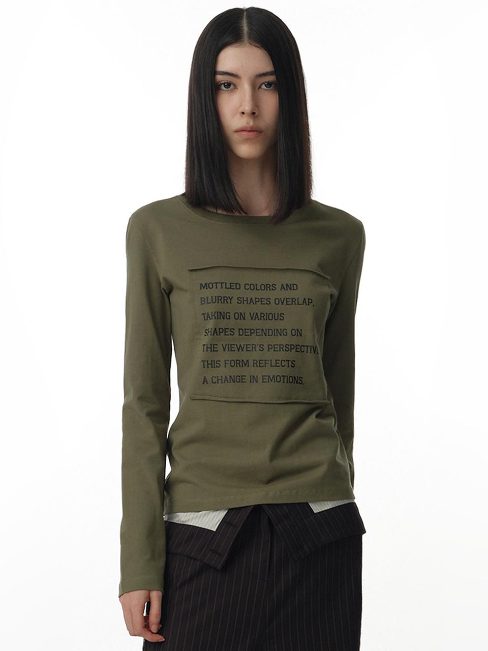 Layer Lettering T-Shirts [Khaki]