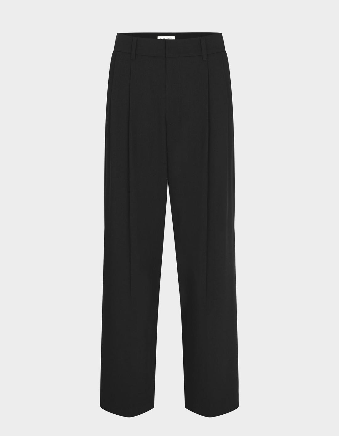 Royale Double Tuck Tailored Pants (Black)