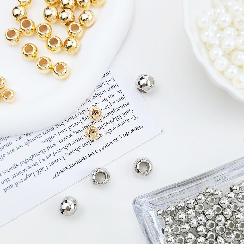 구멍 큰 비즈 구슬 메탈 진주 비즈공예 스트랩 키링 재료 [1봉]