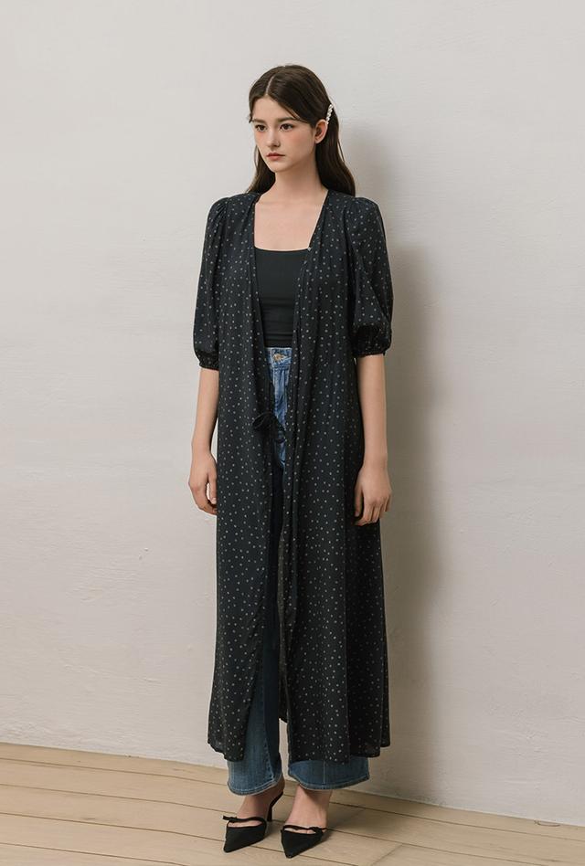 Dot Flower Print long dress