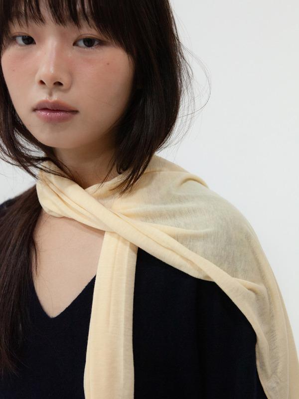soft tencel long scarf - butter cream