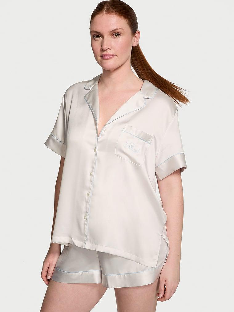 새틴 숏 파자마 세트