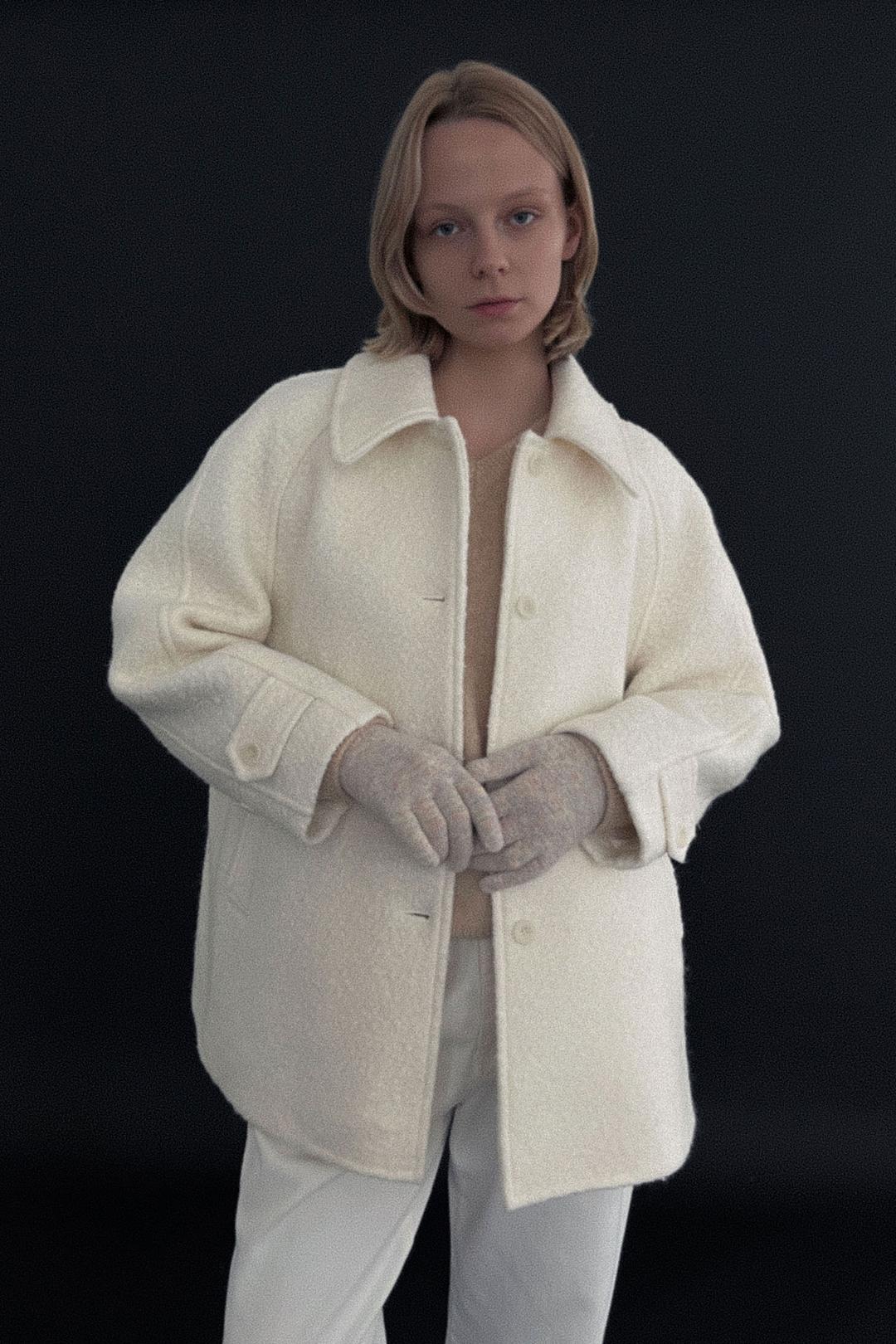 [23 WINTER][SALT Label] WOOL BOUCLE HALF COAT