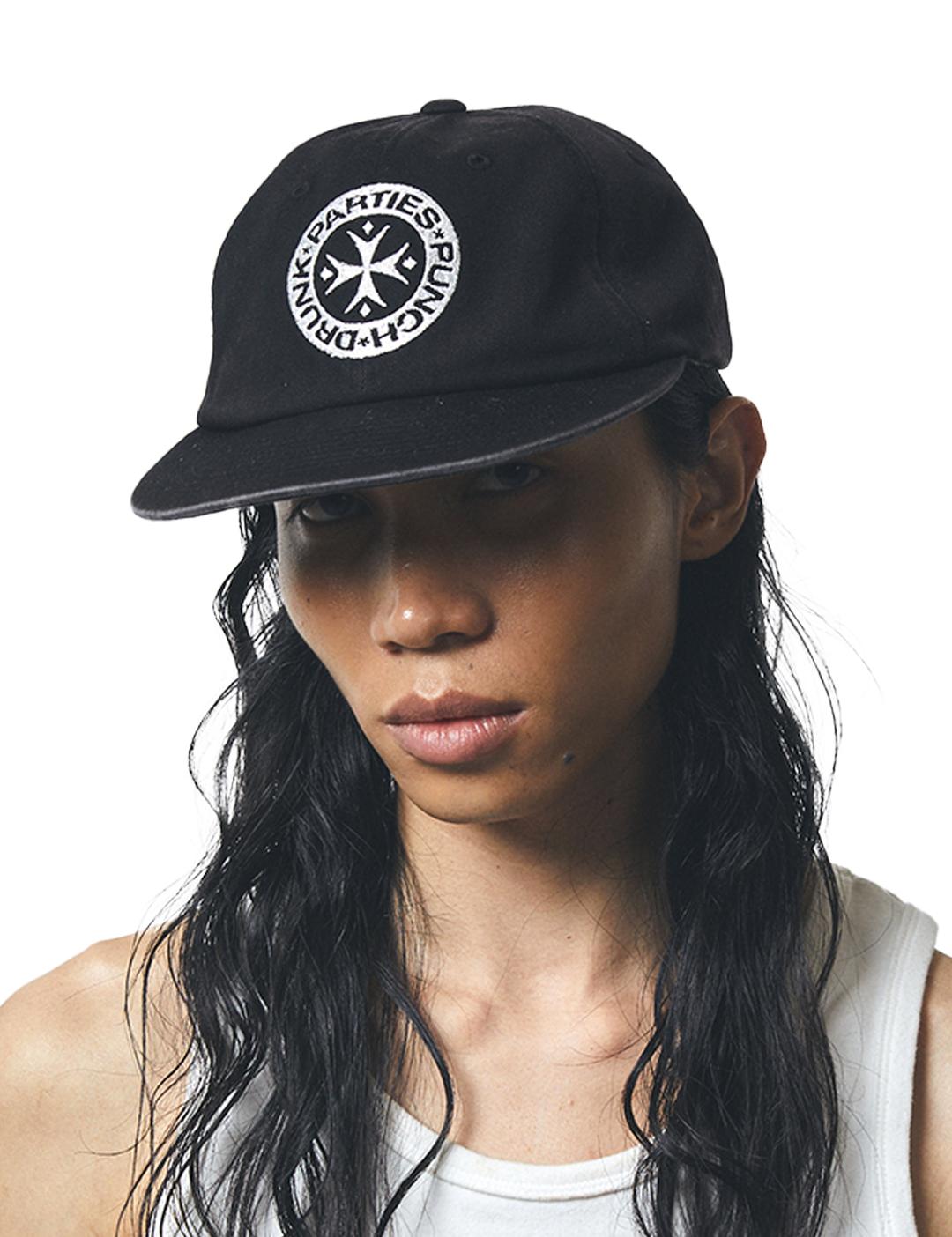 Circle Logo 6 Panel Cap (WASHED BLACK)