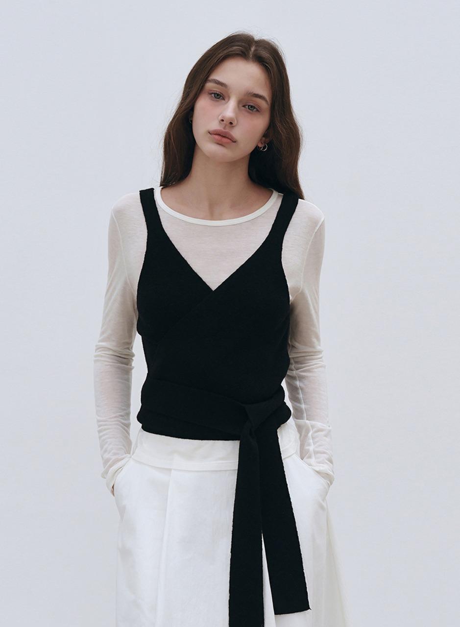 타이 랩 뷔스티에 베스트 - 블랙