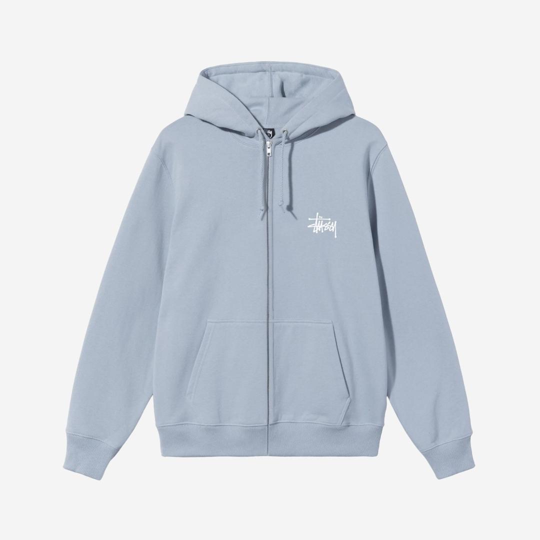 Stussy Basic Stussy Zip Hoodie Steel 2021