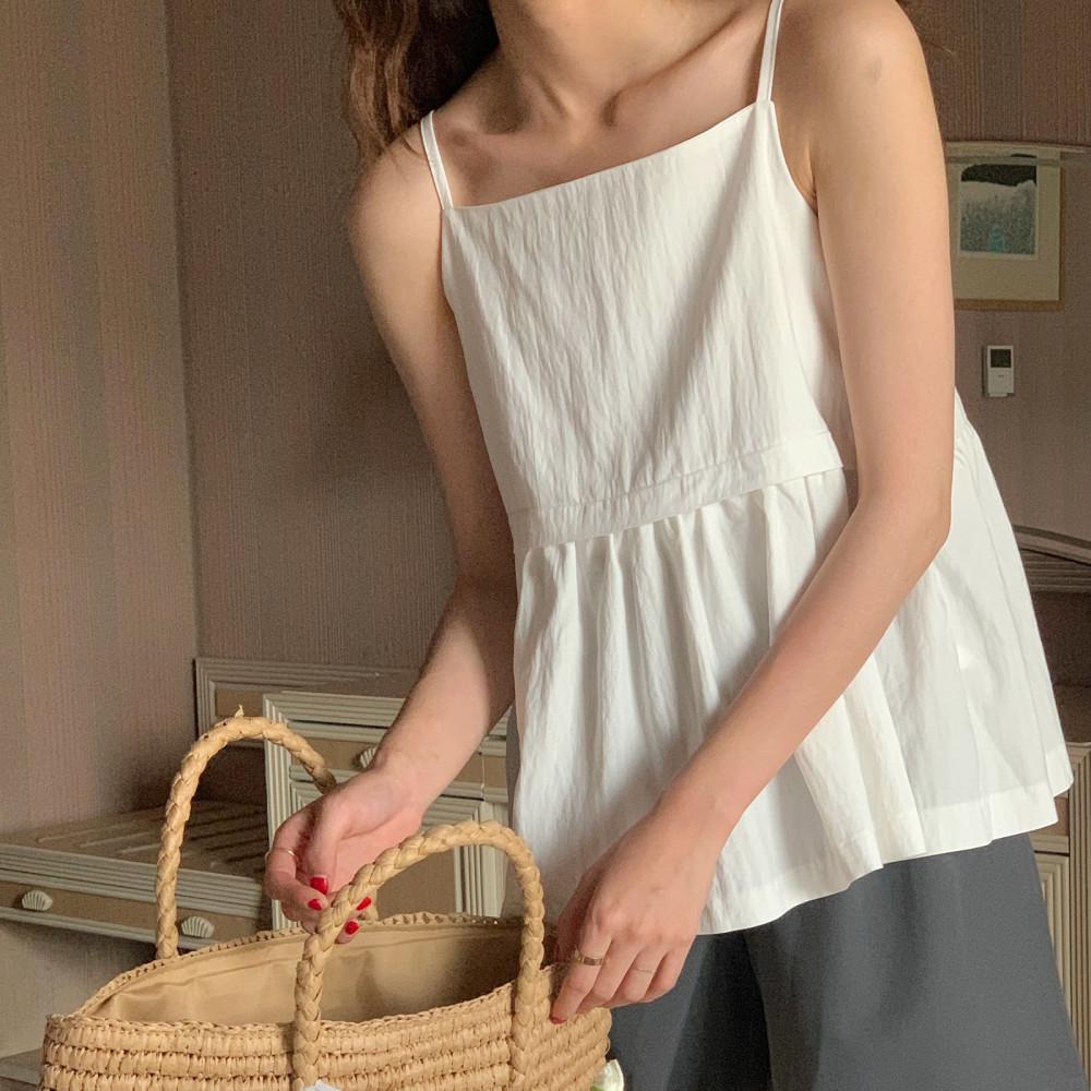 [국내제작] MUMUSEE 쿠쿠 끈나시 플레어 나시 블라우스 4col