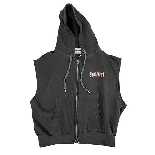 Pigment Hood Zip-up Vest Stone Charcoal