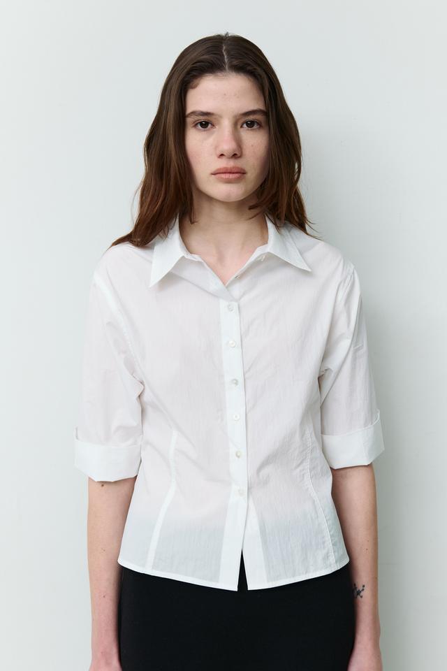 [2차] Dew 3/4 sleeve shirt (white)