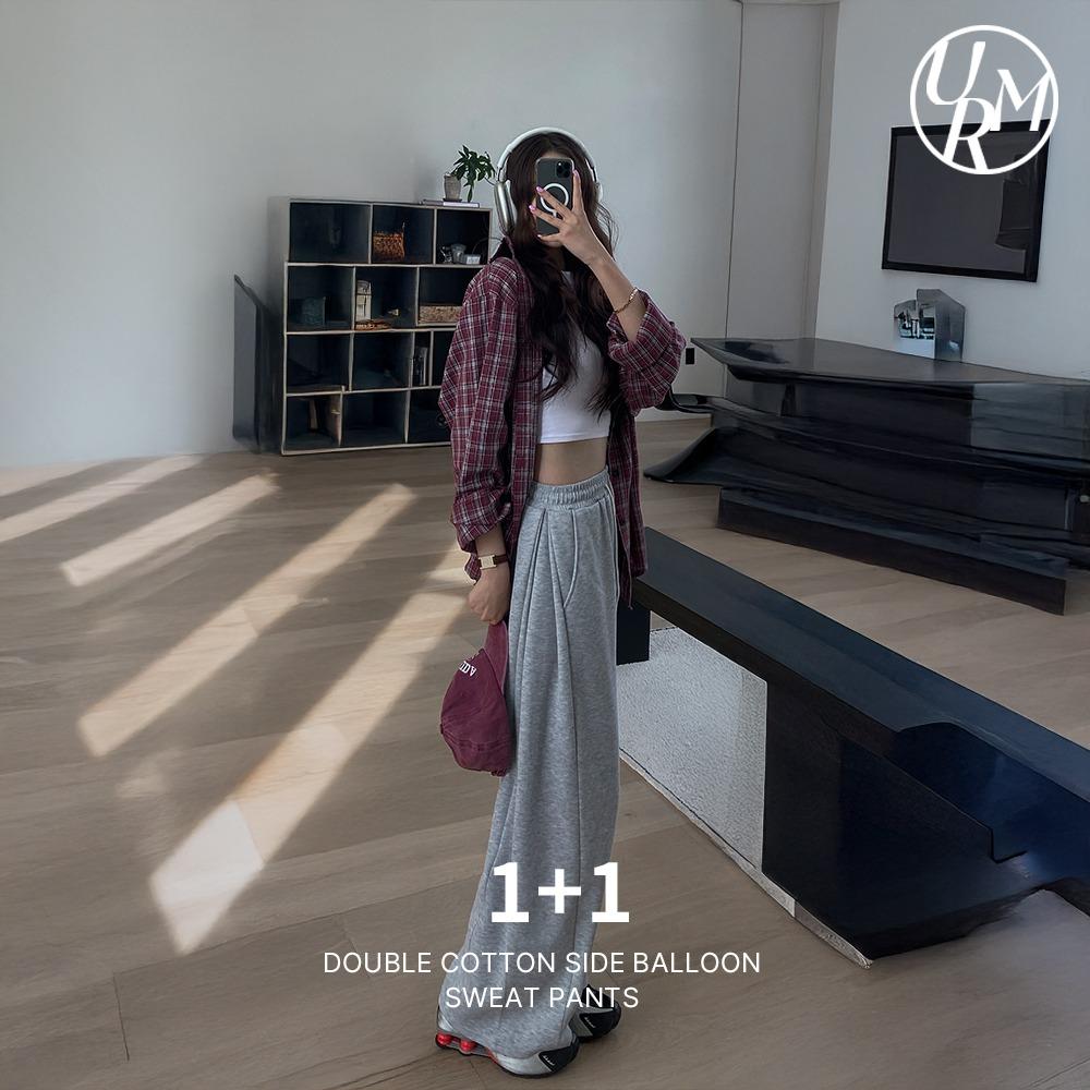 (WOMAN) 1+1 더블코튼 사이드 벌룬 스웻팬츠(4color)