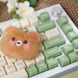 귀여운 곰 122 키 녹색 키캡, OEM 프로필 더블 샷 PBT 키캡, Gateron Cherry MX 스위치 기계식 게이머 키보드