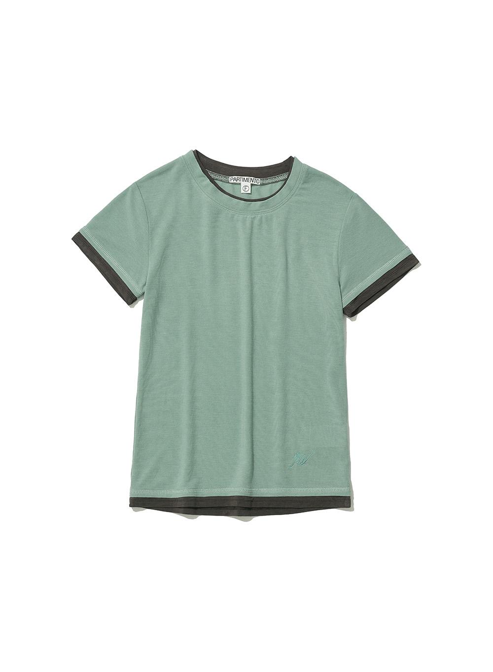 [WOMEN] SOFT DOUBLE LAYERED SHORT SLEEVE TEE_DUSTY MINT