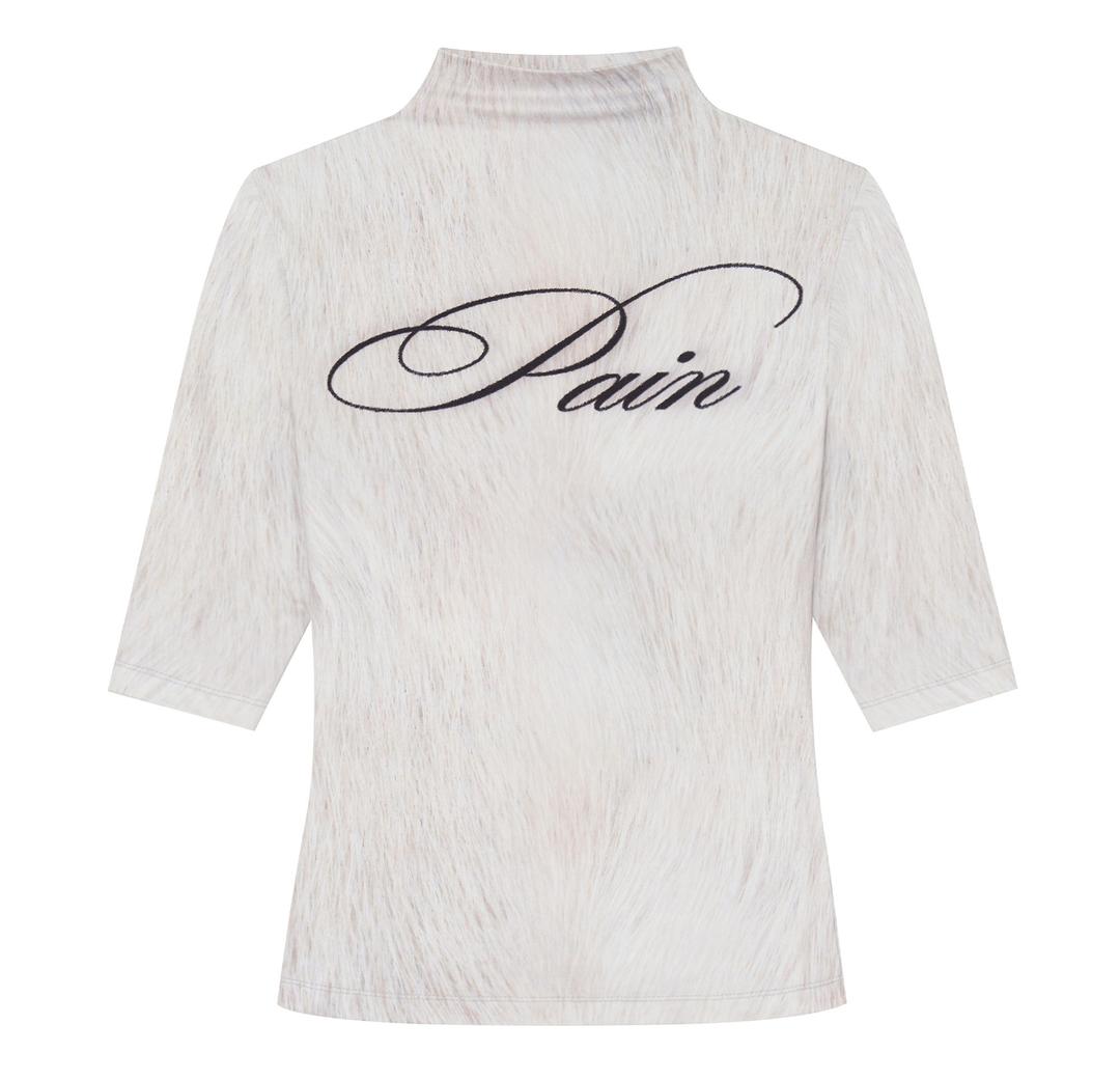 Pain mock neck top (Ivory)