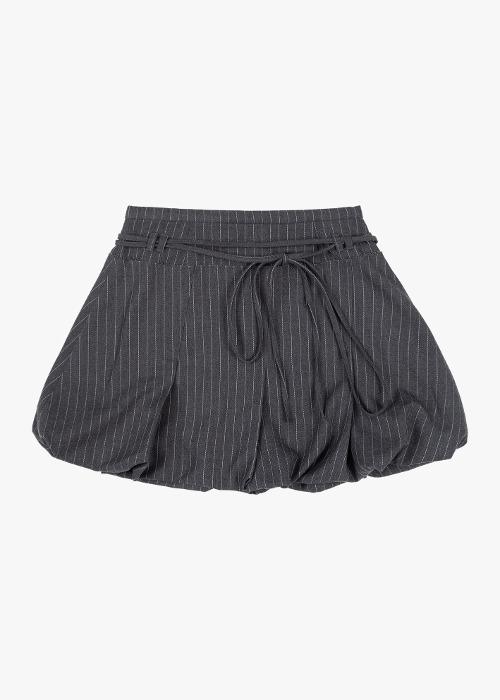 Stripe Ballon skirt (Grey)