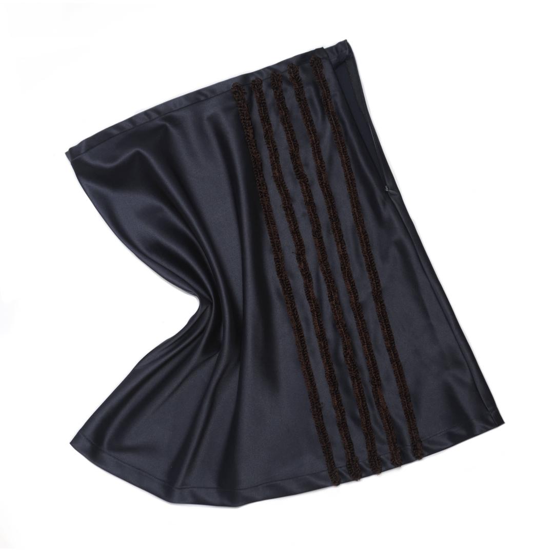 Bubble satin skirt - Navy cocoa