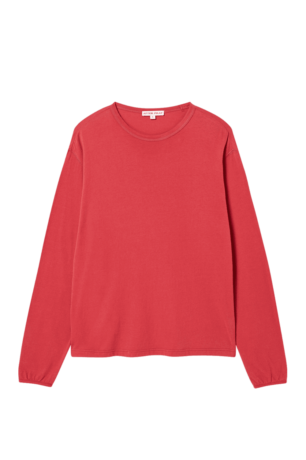 울 블렌디드 롱 슬리브 티셔츠 레드