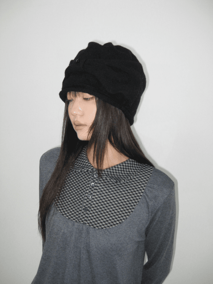 묘랑 아리 울 리본 비니 (2color)