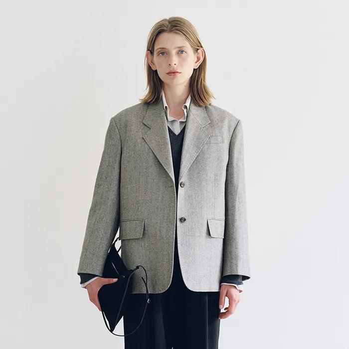 [예약주문 10/23 순차배송] Pries Wool Tailored Jacket (Dusty fatigue)