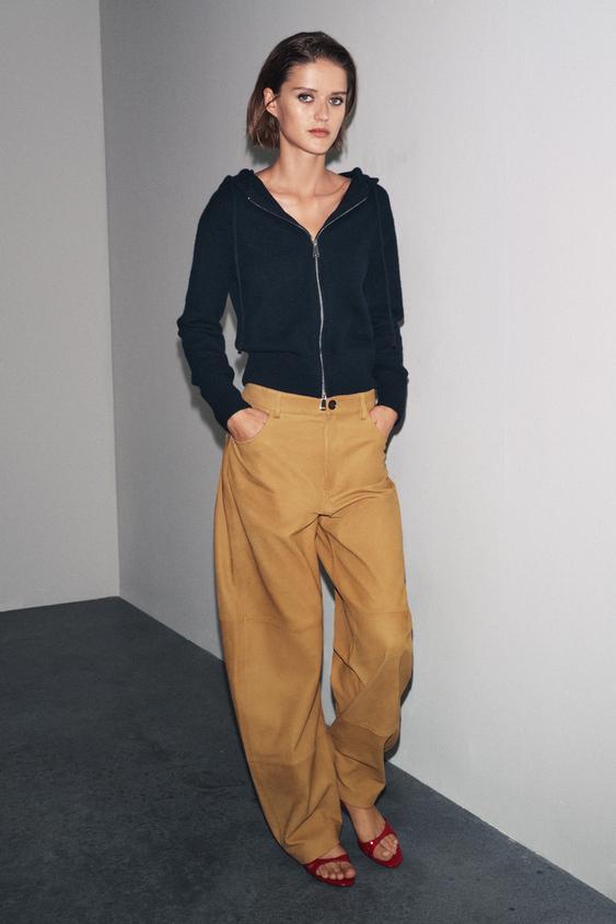 100% 울 후드 스웨트셔츠