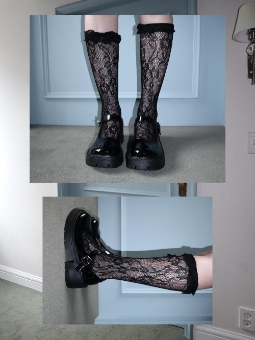 LACE HALF SOCKS, 2color