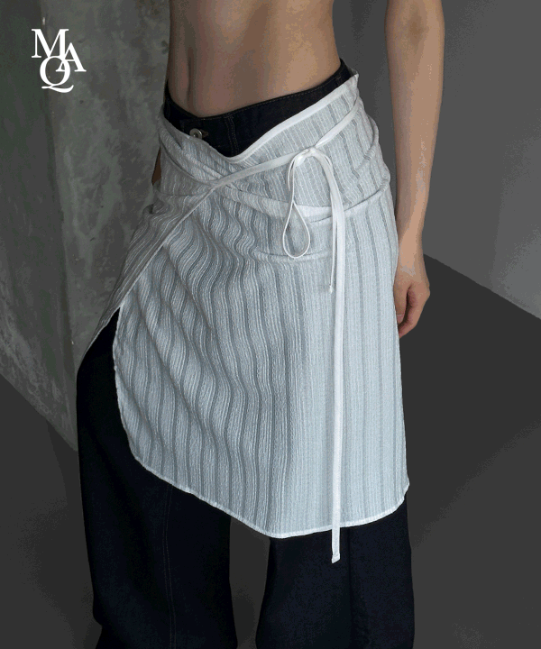 매니크 [단독][MNQ MADE] 라비츠 레이어드 랩스커트