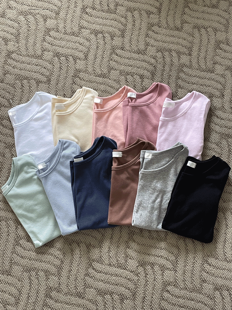 더제이블 [당일🚀] 10만장돌파! [1+1할인] 크리미 쫀쫀 유넥 무지 슬림핏 기본 이너 반팔 티셔츠