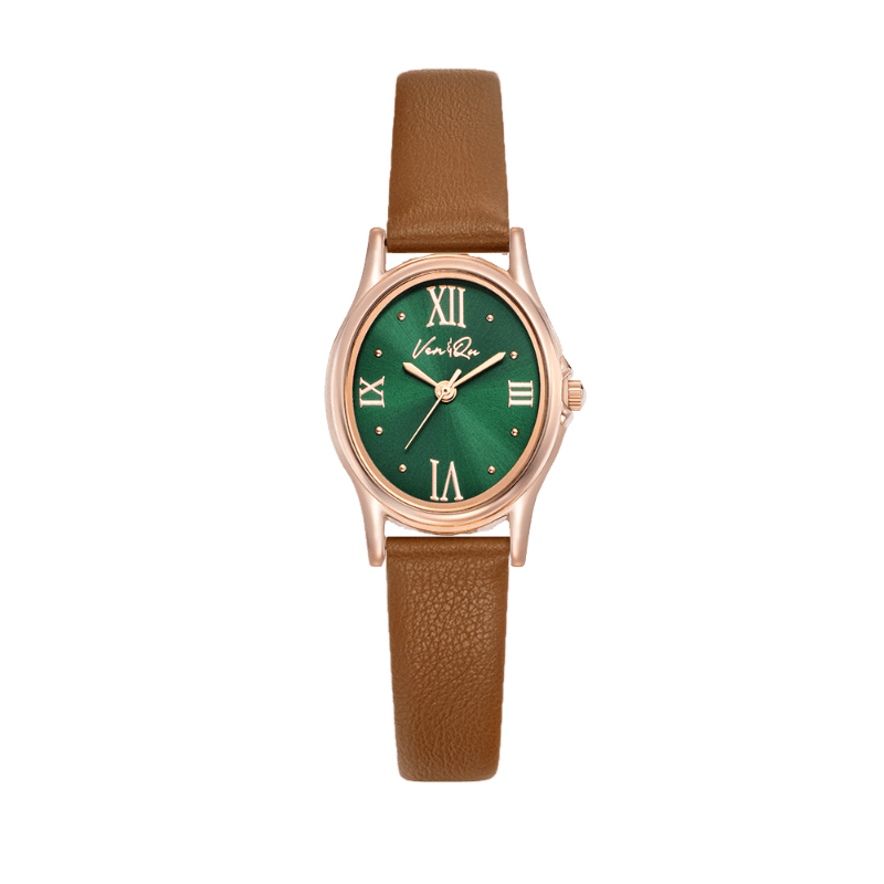 [예약주문] 벤앤쿠 Gem-Rosegold/Emerald (Brown leather)