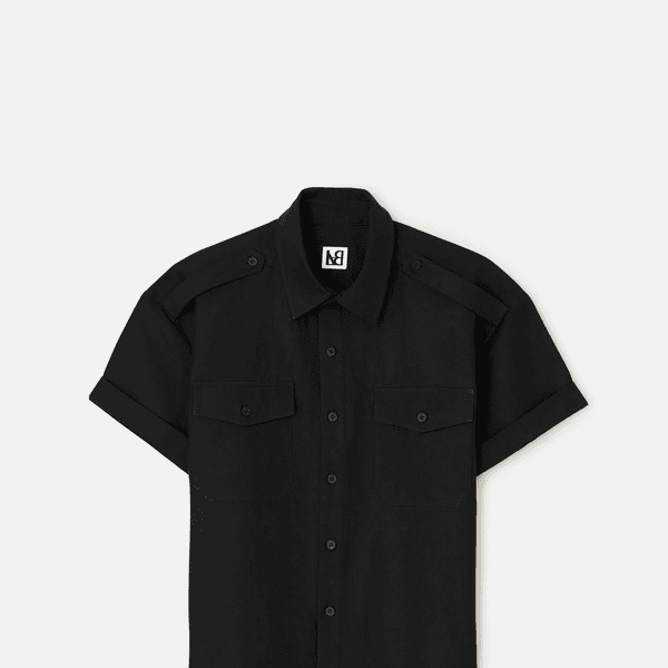 Milton roll-up camp shirt smoked bark