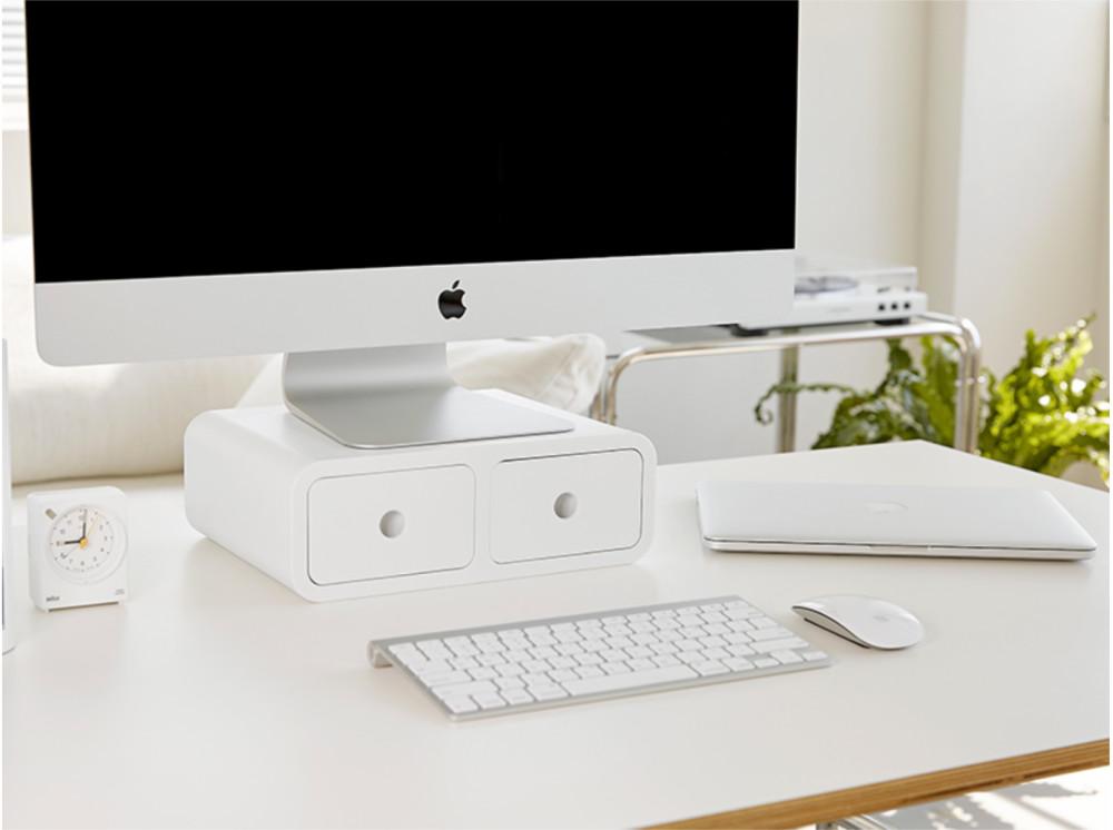 미니 컴팩트 귀여운 서랍수납 노트북거치대 공간활용 책상정리 소형 서랍형 심플 모니터받침대