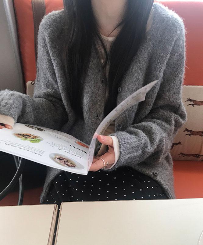 니어웨어 [당일발송🤍] 언유즈얼리 나이스 브이넥 가디건 (6color) 제작/여리핏/v넥/루즈핏/오버핏가디건/레글런/나그랑