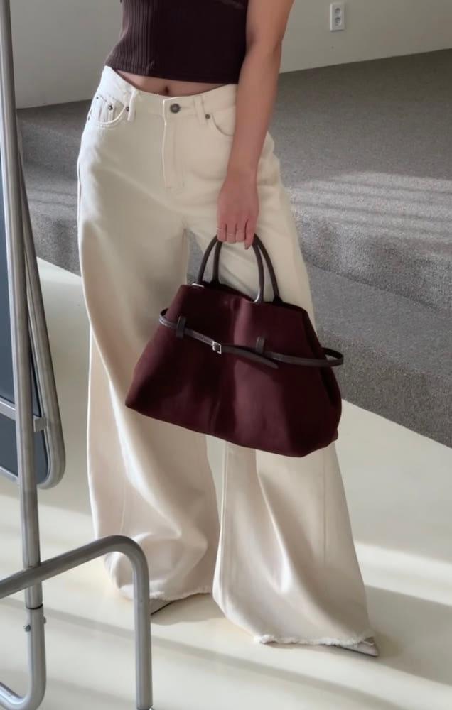 [바이베이지] 터비 소가죽 스웨이드 빅 토트백