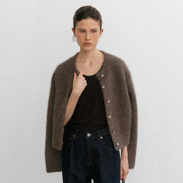 ALPACA CARDIGAN_EARTH BROWN