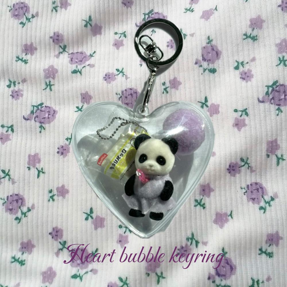 CHICHIMADE custom heart bubble keyring 아기 푸바오 판다 (실바니안 시리즈)