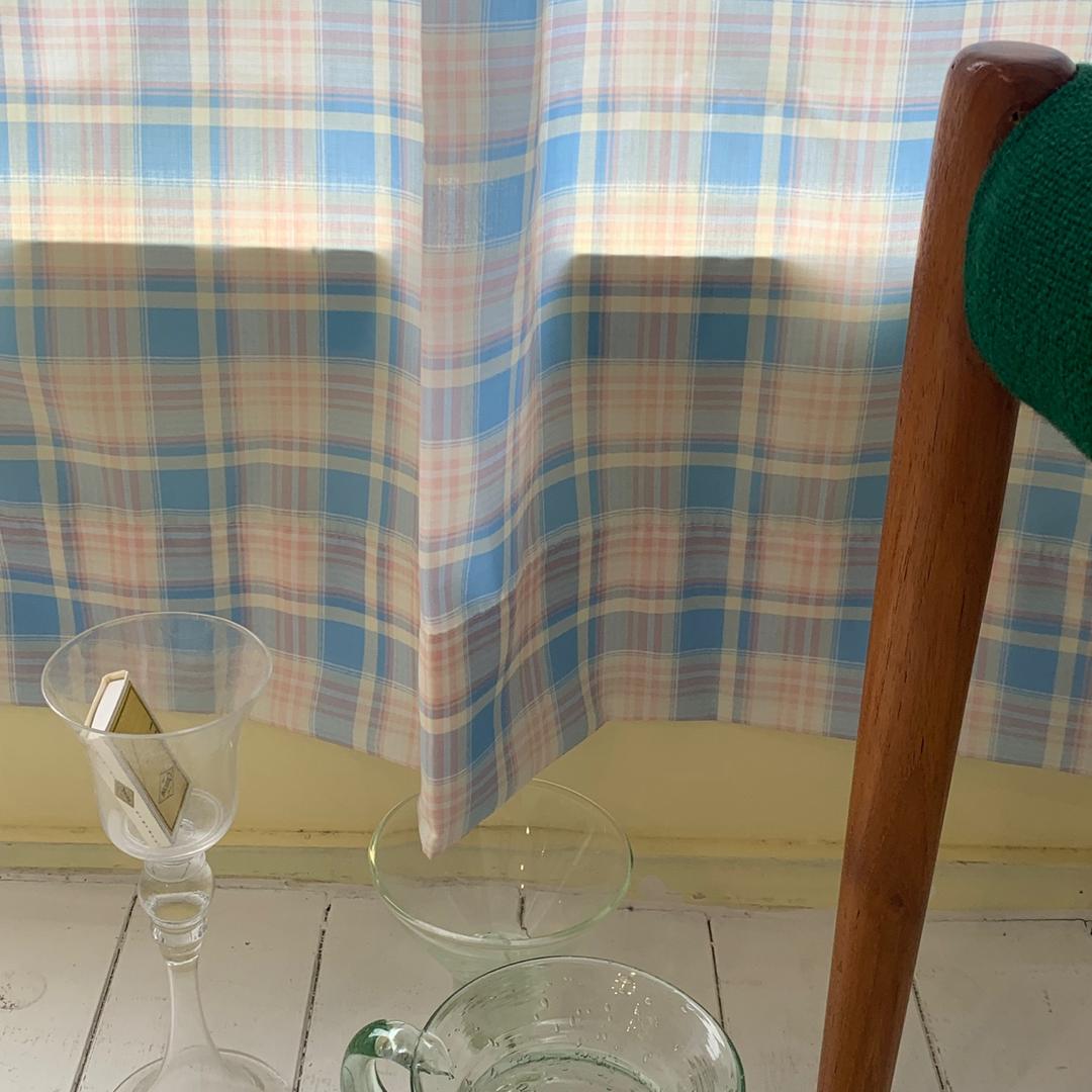 pastel blue check fabric