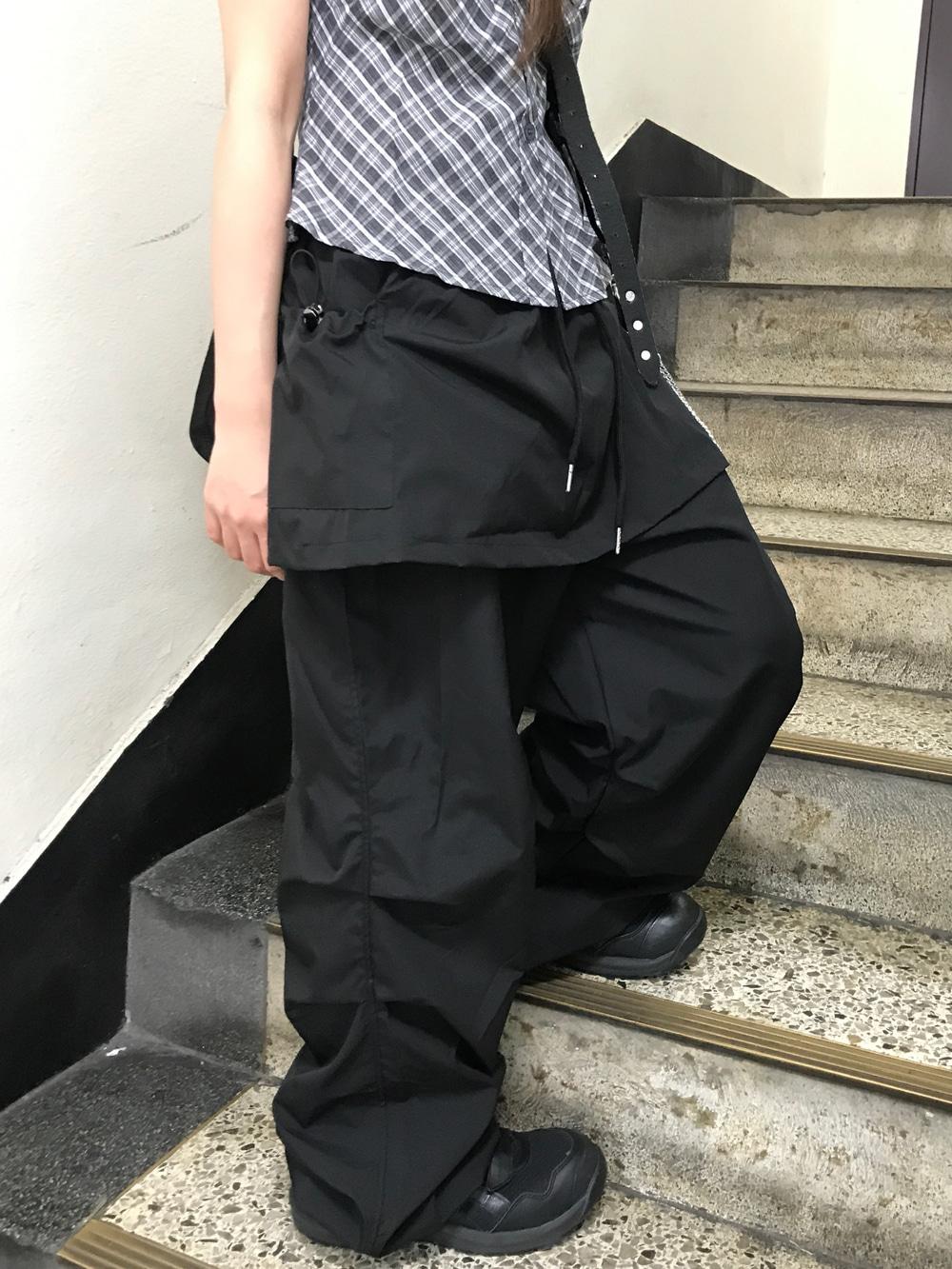 다오 나일론 레이어드 스커트 와이드팬츠(2color)