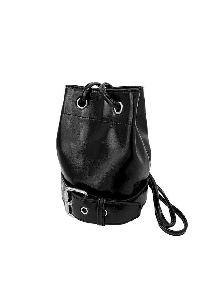 no.256 black cylinder mini bucket bag